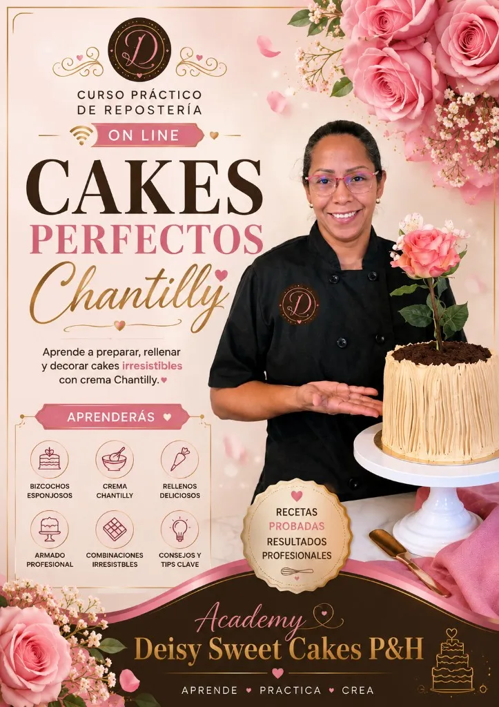 Portada del curso Cakes Perfectos con Chantilly de Academy Deisy Sweet Cakes
